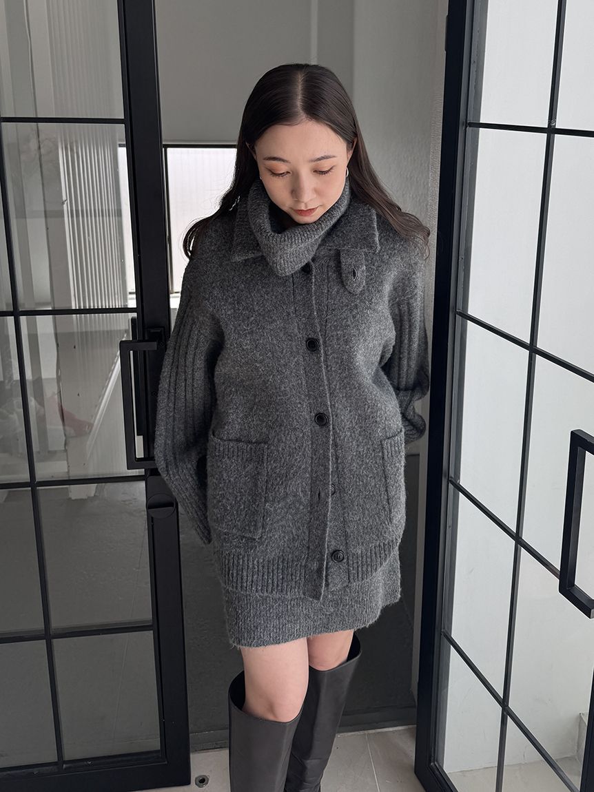 SNIDEL「ステンカラーニットジャケットカーディガン」|カーディガン|