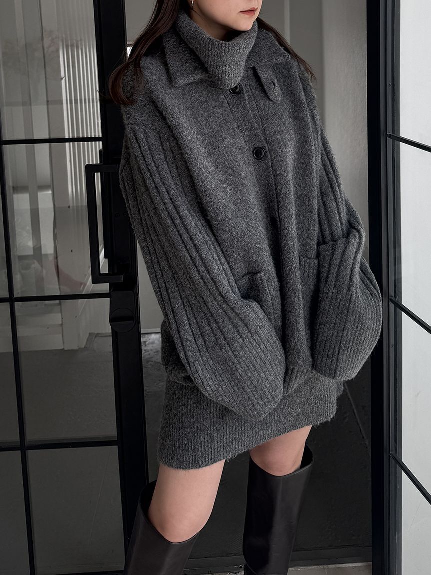 SNIDEL「ステンカラーニットジャケットカーディガン」|カーディガン|