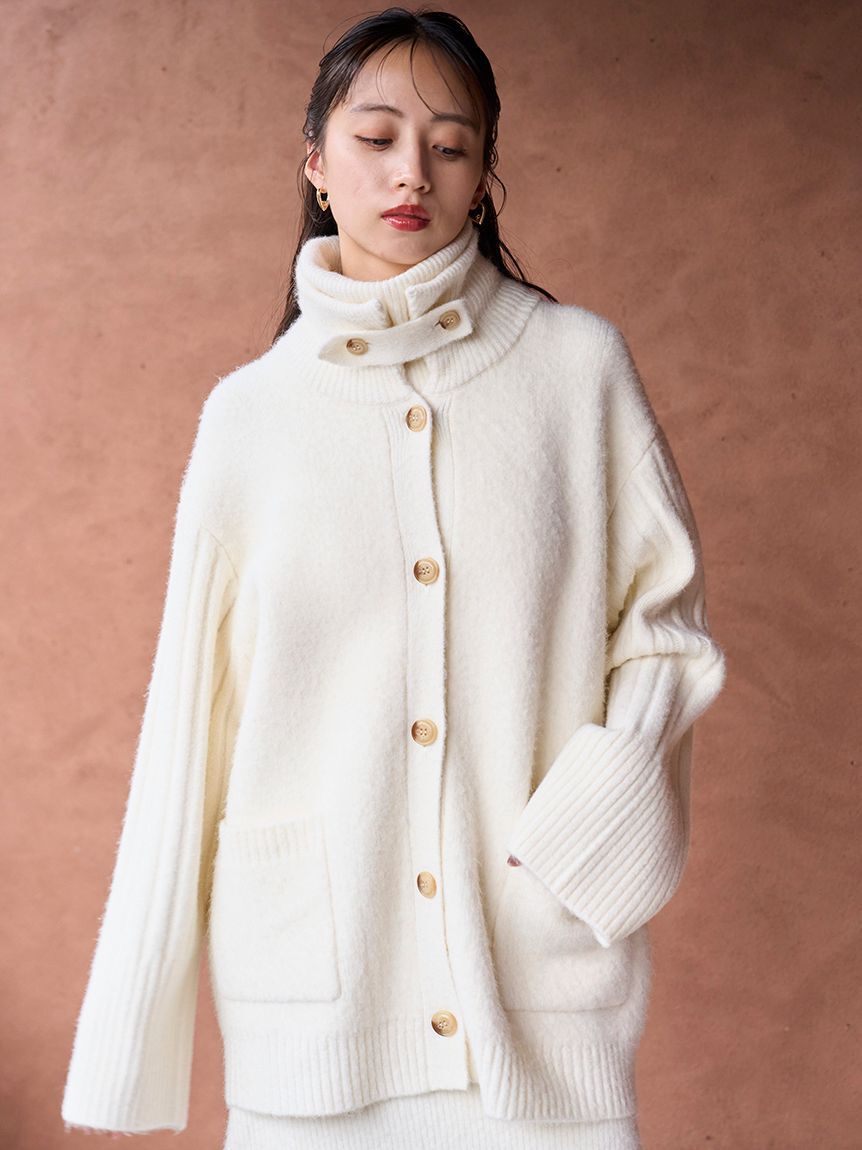 SNIDEL「ステンカラーニットジャケットカーディガン」|カーディガン|