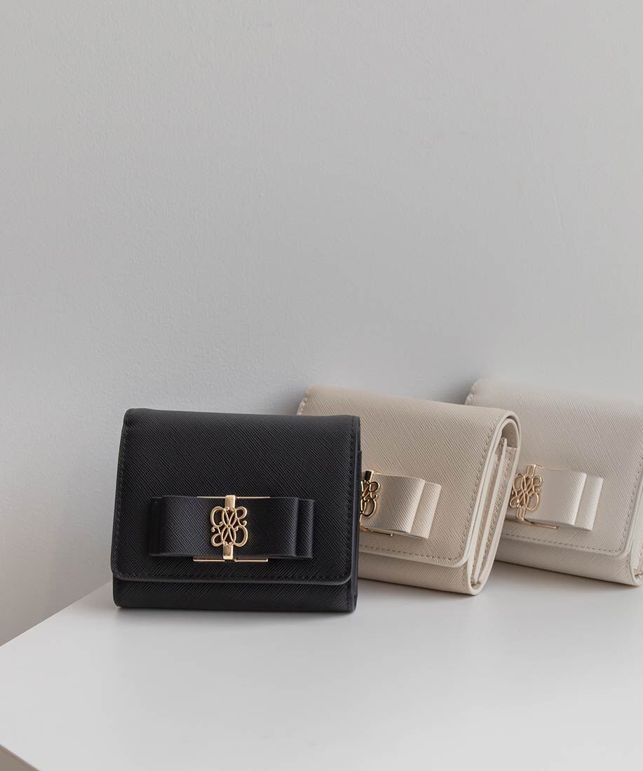  「モノグラムリボン二つ折りウォレット」|財布|