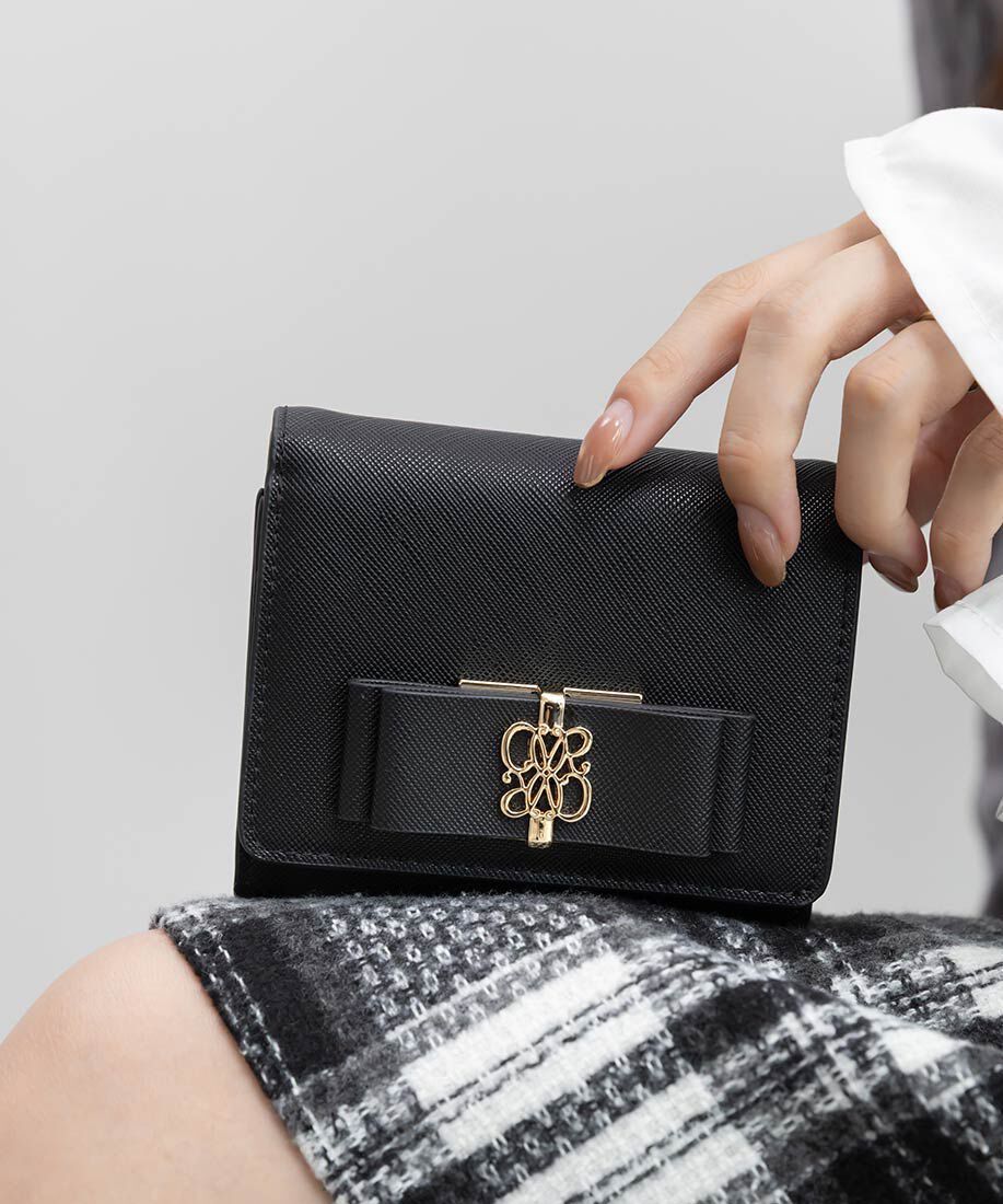  「モノグラムリボン二つ折りウォレット」|財布|