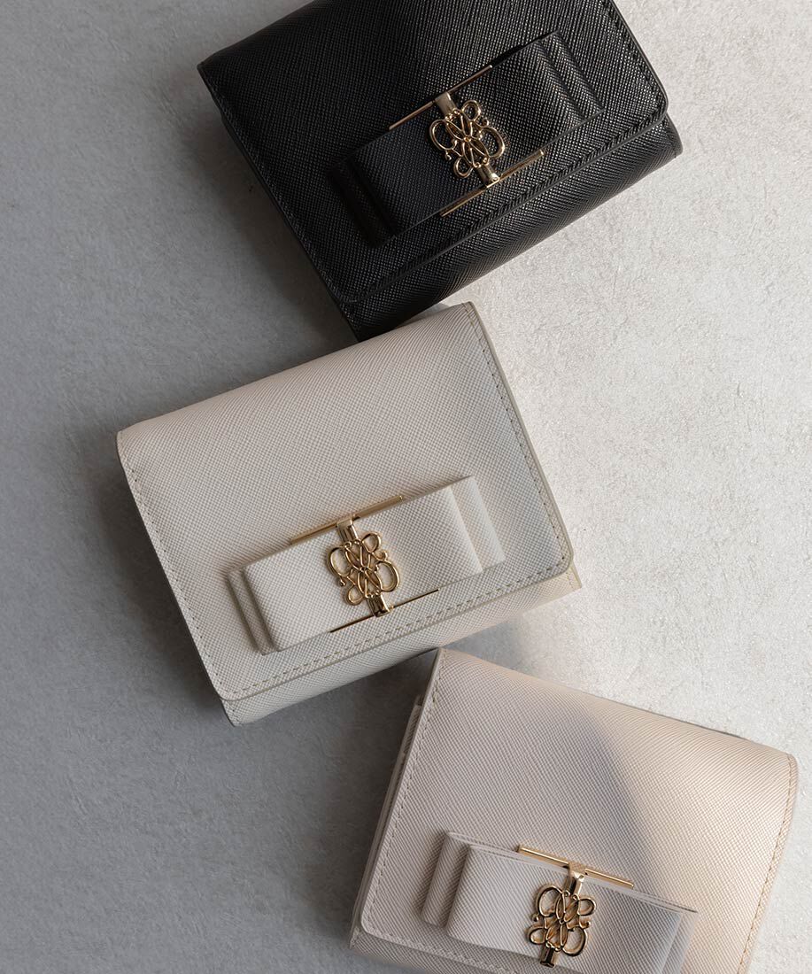  「モノグラムリボン二つ折りウォレット」|財布|