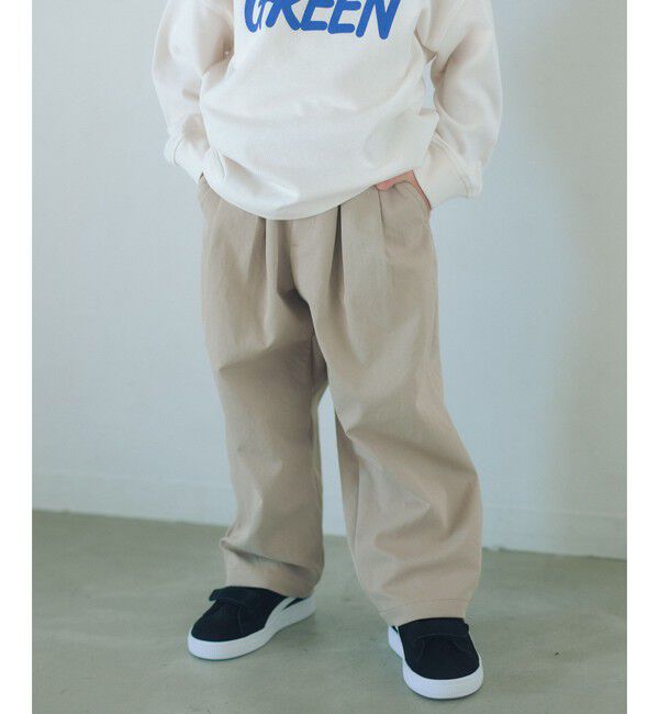 UNITED ARROWS green label relaxing「ツータック パンツ / キッズ  100cm-160cm」|チノ|BEIGE