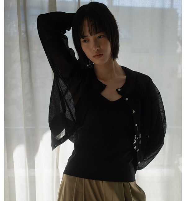 UNITED ARROWS green label relaxing「Vネックキャミソール」|キャミソール|BLACK