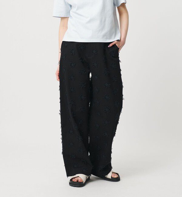 BEAUTY&YOUTH UNITED ARROWS「コットン エンブロイダリー パンツ」|チノ|BLACK