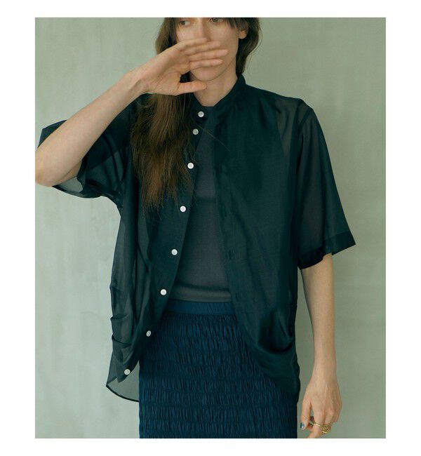 Demi-Luxe BEAMS 「【別注】CINOH / ドレープ シャツ」|シャツ・ブラウス|BLACK