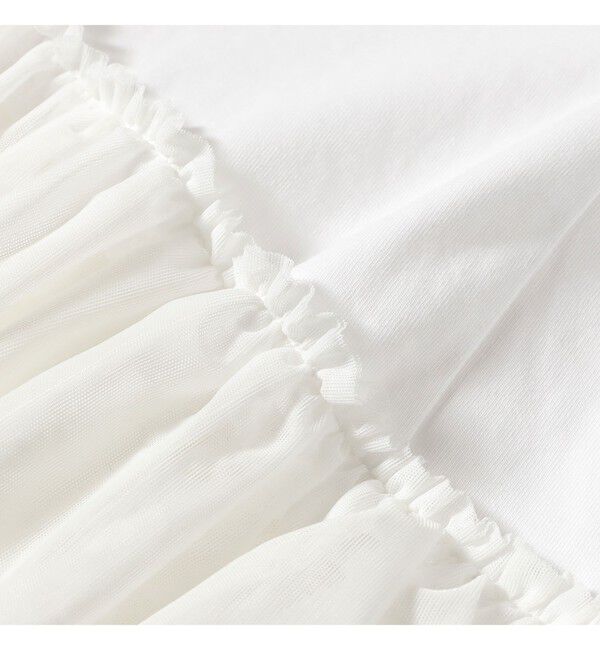 Ray BEAMS 「チュール キリカエ アシンメトリー ヘム Tシャツ」|Tシャツ・カットソー|