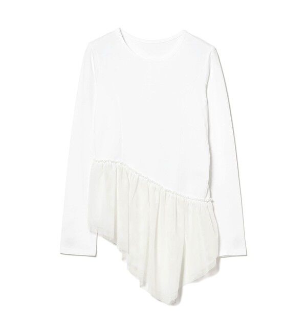 Ray BEAMS 「チュール キリカエ アシンメトリー ヘム Tシャツ」|Tシャツ・カットソー|
