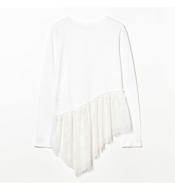 Ray BEAMS 「チュール キリカエ アシンメトリー ヘム Tシャツ」|Tシャツ・カットソー|