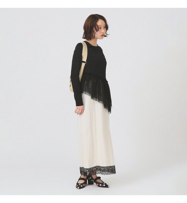 Ray BEAMS 「チュール キリカエ アシンメトリー ヘム Tシャツ」|Tシャツ・カットソー|