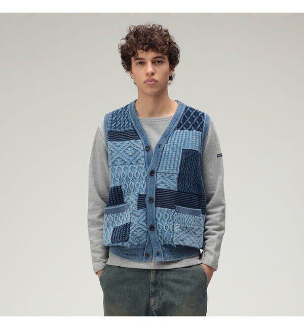 BEAMS PLUS「B+INDIGO VEST」|ニット・セーター|