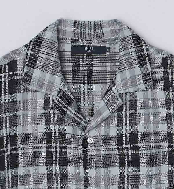 SHIPS Colors 「SHIPS Colors:〈洗濯機可能〉カラミ チェック オープンカラー シアーシャツ」|シャツ・ブラウス|