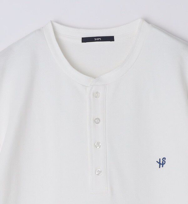 SHIPS「【WEB限定】SHIPS: メランジ カノコ ヘンリーネック Tシャツ (半袖)」|Tシャツ・カットソー|