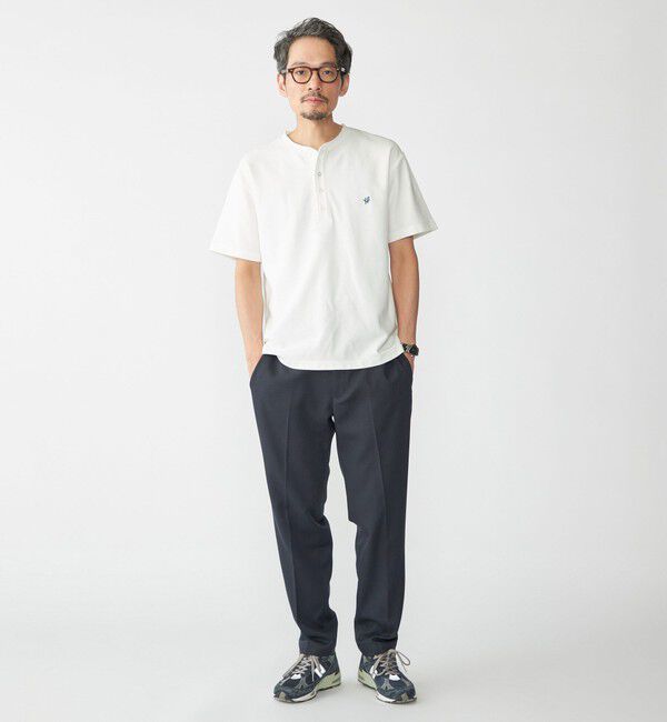 SHIPS「【WEB限定】SHIPS: メランジ カノコ ヘンリーネック Tシャツ (半袖)」|Tシャツ・カットソー|