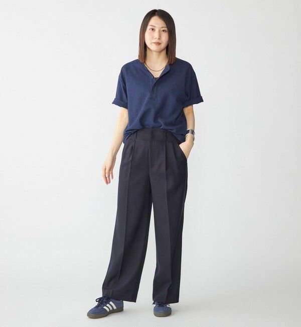 SHIPS「【WEB限定】SHIPS: メランジ カノコ ヘンリーネック Tシャツ (半袖)」|Tシャツ・カットソー|