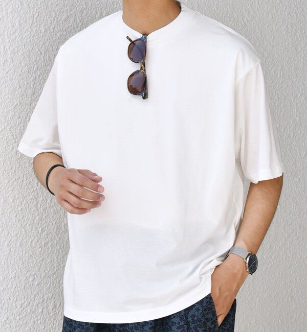 SHIPS any「SHIPS any: JAPAN MADE ハイゲージ コットン リラックス リブネック Tシャツ◇」|Tシャツ・カットソー|