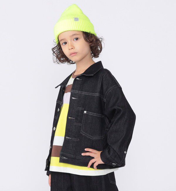 SHIPS KIDS「SHIPS KIDS:100～130cm /ヴィンテージ ライク デニム ジャケット」|デニムジャケット|ブラック
