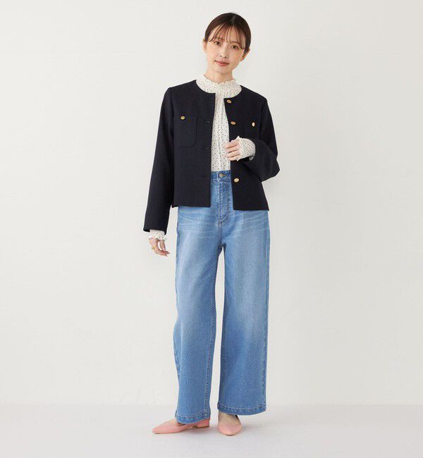 SHIPS Colors 「SHIPS Colors:〈手洗い可能〉ツイードライク クロップド ジャケット 3◇」|ノーカラージャケット|