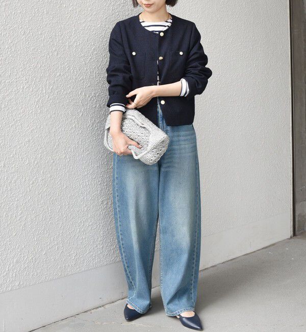 SHIPS Colors 「SHIPS Colors:〈手洗い可能〉ツイードライク クロップド ジャケット 3◇」|ノーカラージャケット|