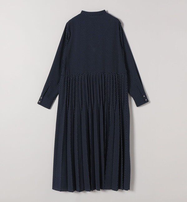 SHIPS any「《追加予約》SHIPS any:〈手洗い可能〉ドット バンドカラー プリーツ ロング ワンピース」|ワンピース|