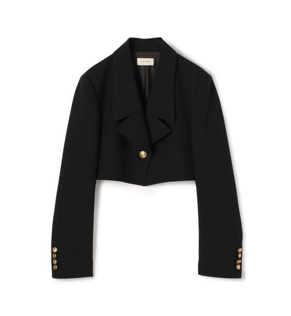 DES PRES「ソフトウールオックス クロップドジャケット」|テーラードジャケット|19 ブラック