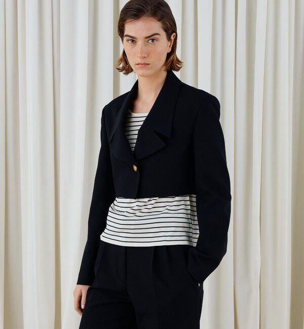 DES PRES「ソフトウールオックス クロップドジャケット」|テーラードジャケット|