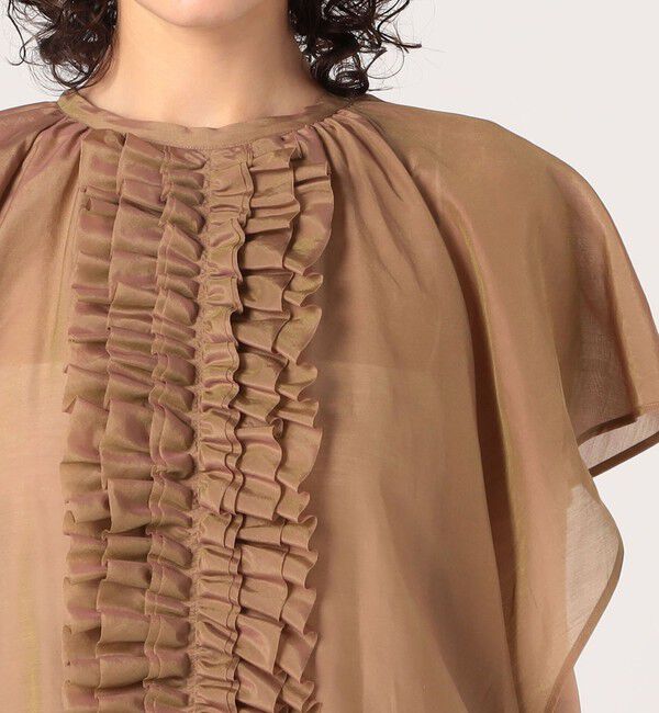 TOMORROWLAND collection「コットンシルクシャンブレー ラッフルブラウス」|シャツ・ブラウス|