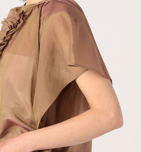 TOMORROWLAND collection「コットンシルクシャンブレー ラッフルブラウス」|シャツ・ブラウス|