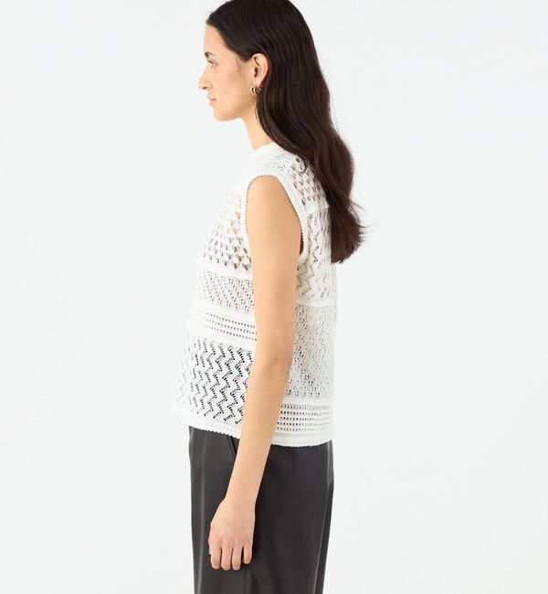 MACPHEE「レーシーギマ スリーブレスプルオーバー」|ニット・セーター|