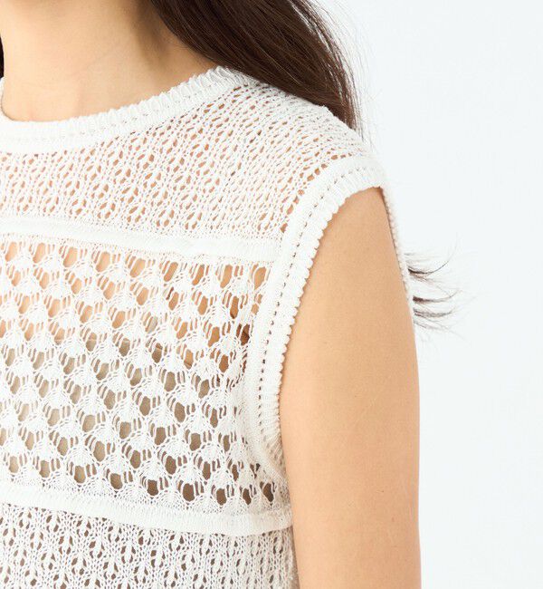 MACPHEE「レーシーギマ スリーブレスプルオーバー」|ニット・セーター|