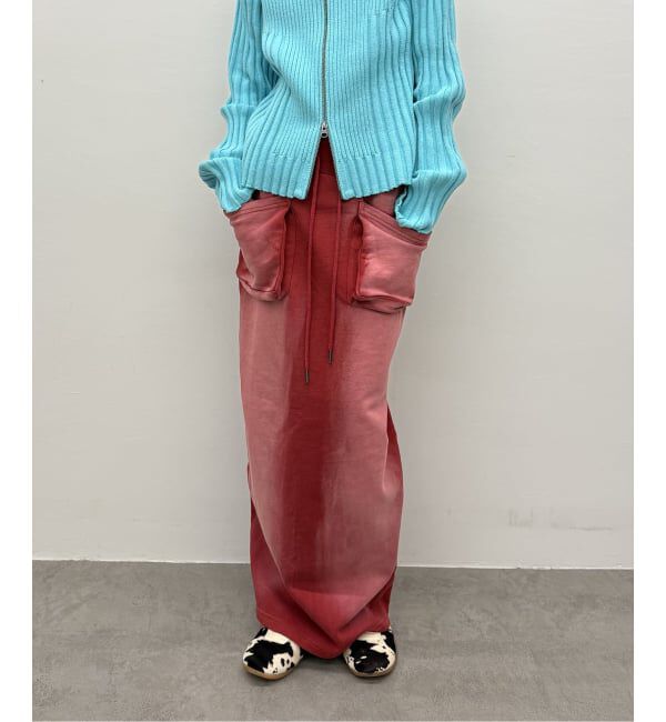 Oriens JOURNAL STANDARD「ブリーチドスウェットスカート」|スカート|レッド