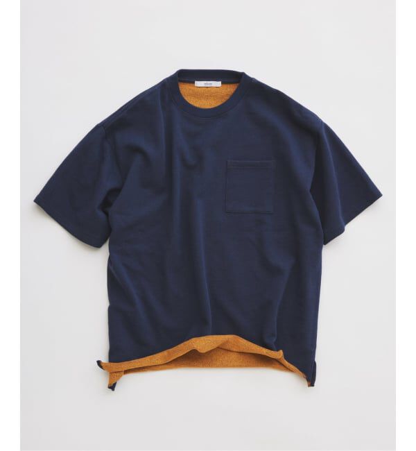 JOURNAL STANDARD relume「《予約》ミニ裏毛 コントラストカラー カットオフTシャツ」|Tシャツ・カットソー|ネイビー