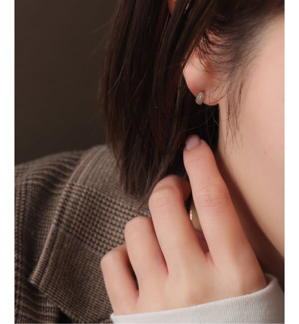 Lilas by Spick&Span「beansパヴェダイヤフープピアス K18（両耳）」|ピアス|