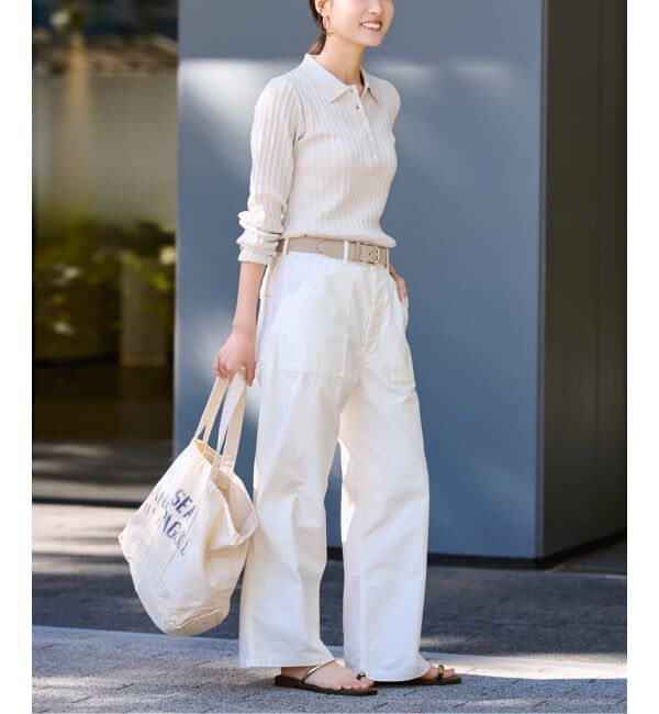 FRAMeWORK「リブニットポロシャツ」|ニット・セーター|