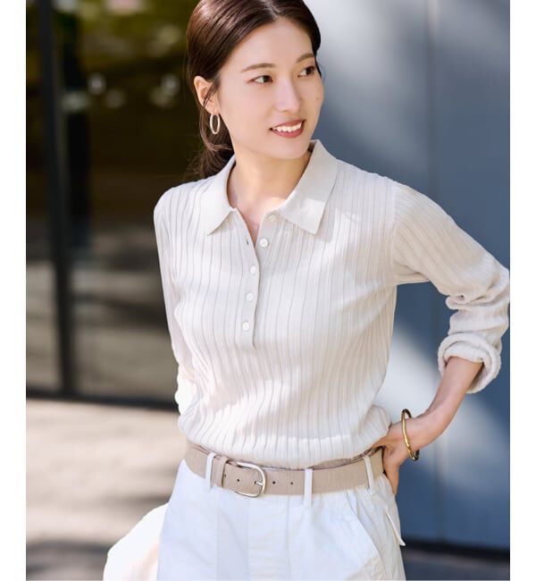 FRAMeWORK「リブニットポロシャツ」|ニット・セーター|