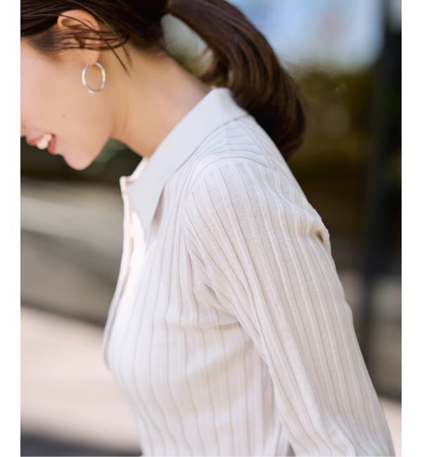 FRAMeWORK「リブニットポロシャツ」|ニット・セーター|