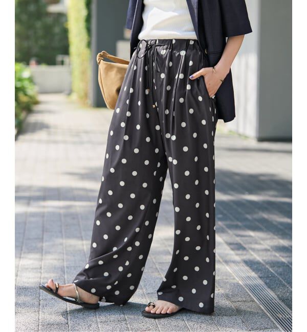 Spick and Span「《一部店舗+WEB限定 / 予約》ドットプリントイージーパンツ」|その他|ブラックベース