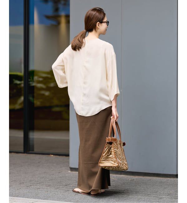 FRAMeWORK「≪予約≫シルク混綿麻天竺スカート」|スカート|