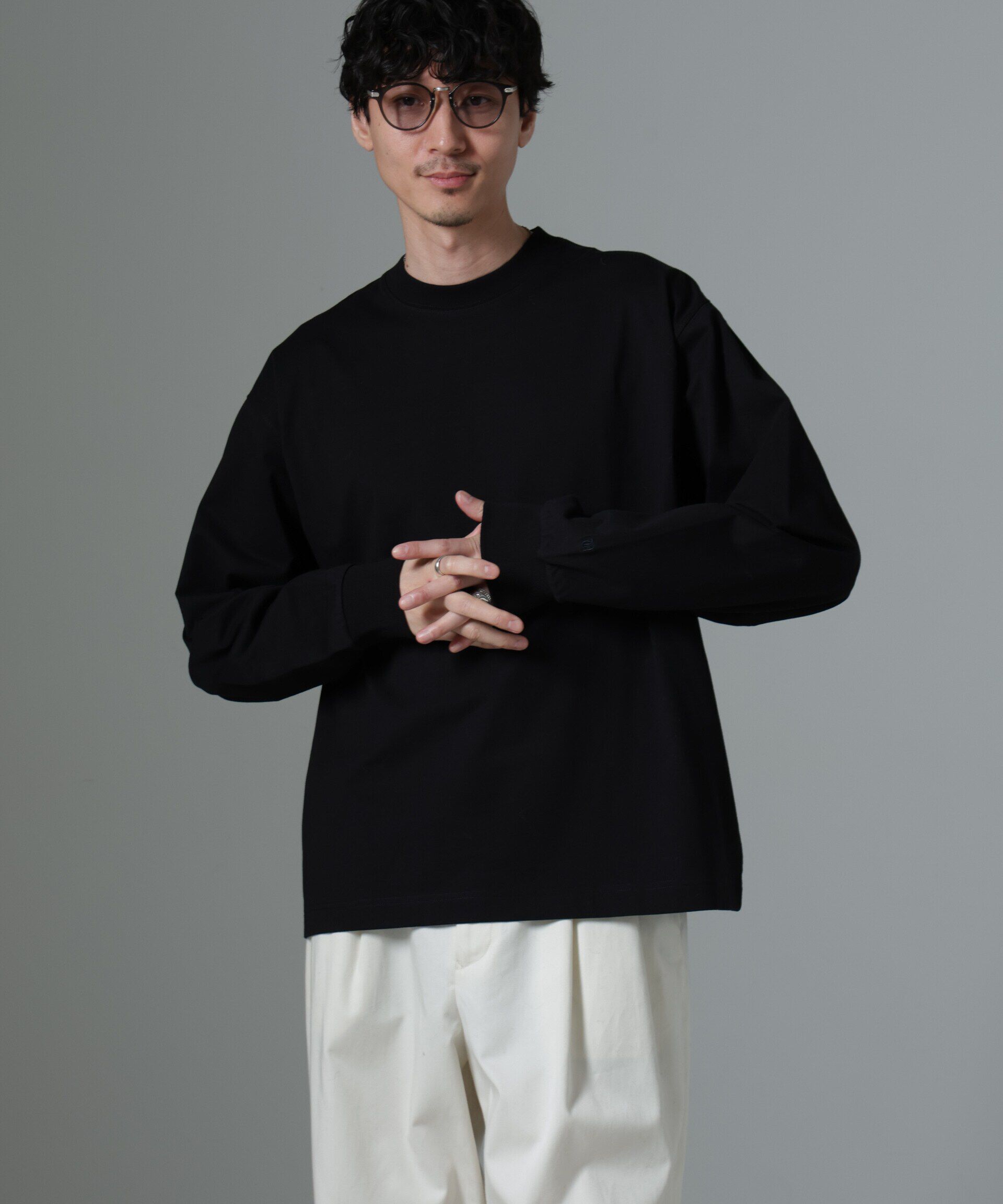 nano･universe「ビッグシルエットワンポイントTシャツ 長袖」|Tシャツ・カットソー|