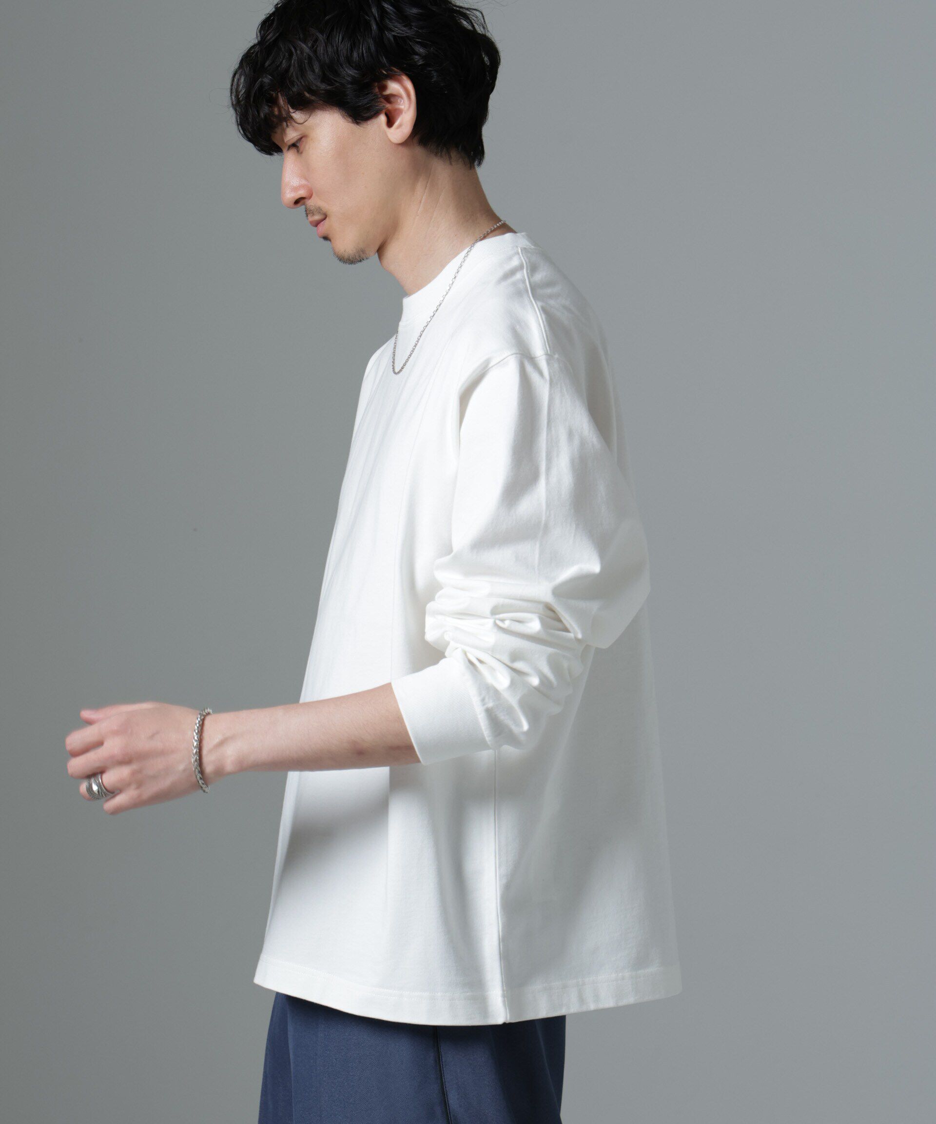 nano･universe「ビッグシルエットワンポイントTシャツ 長袖」|Tシャツ・カットソー|