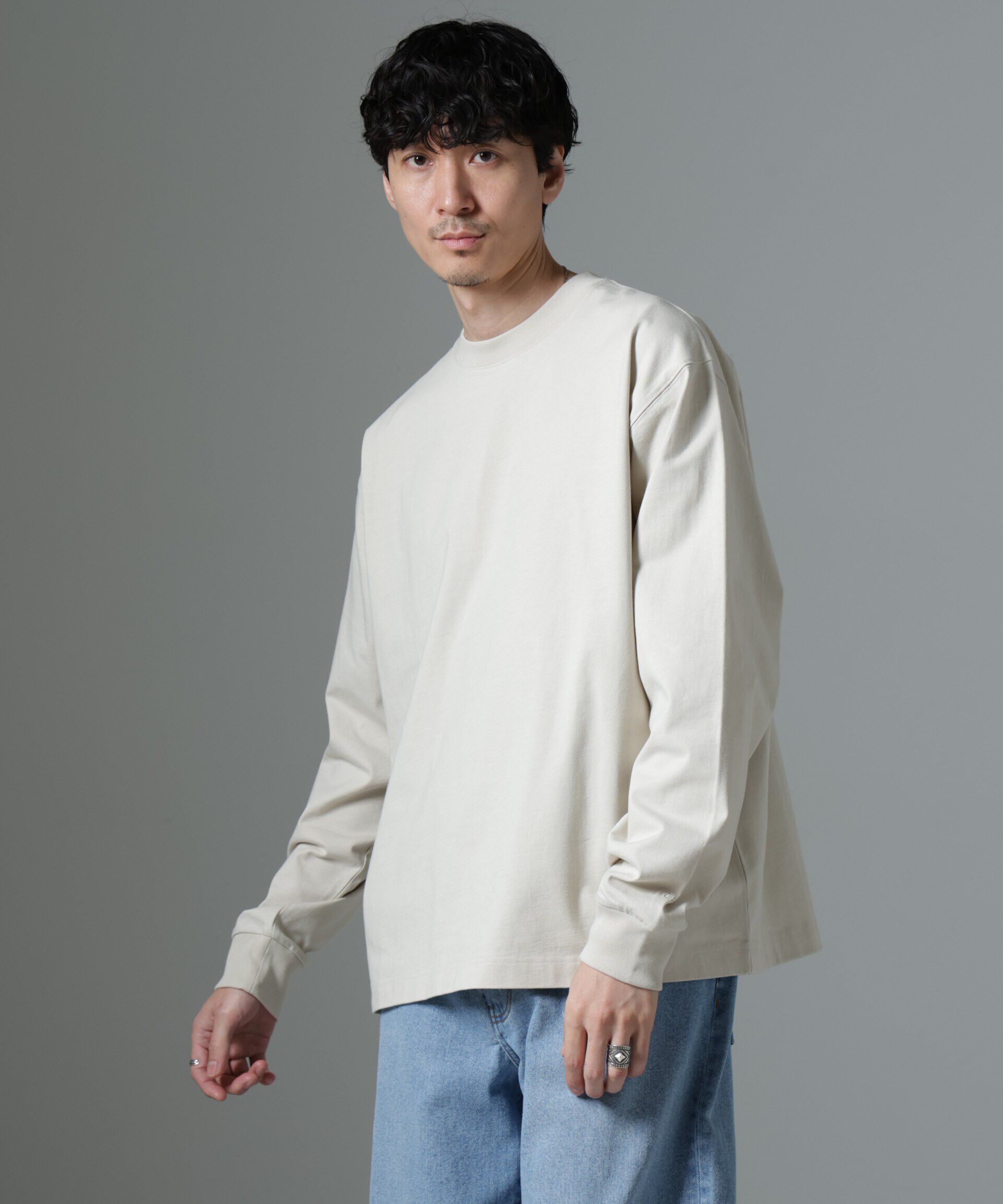 nano･universe「ビッグシルエットワンポイントTシャツ 長袖」|Tシャツ・カットソー|エクリュ4