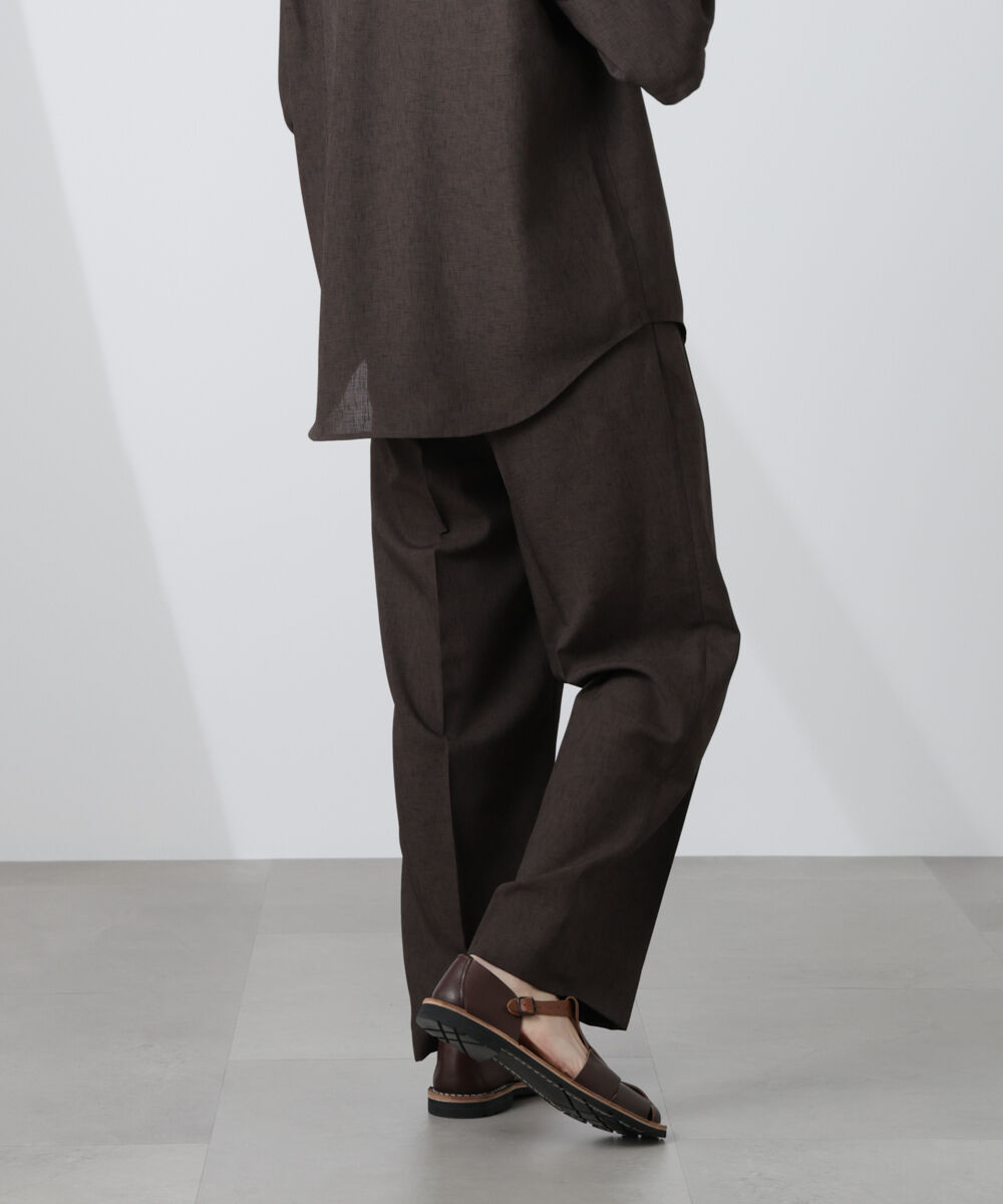 nano･universe「テックリネンリラックスタックテーパードパンツ」|チノ|