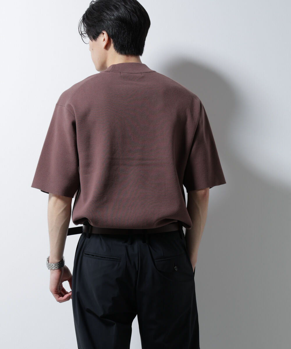 nano･universe「14ゲージミラノリブニット ジャケT型 半袖(手洗い可能)」|ニット・セーター|