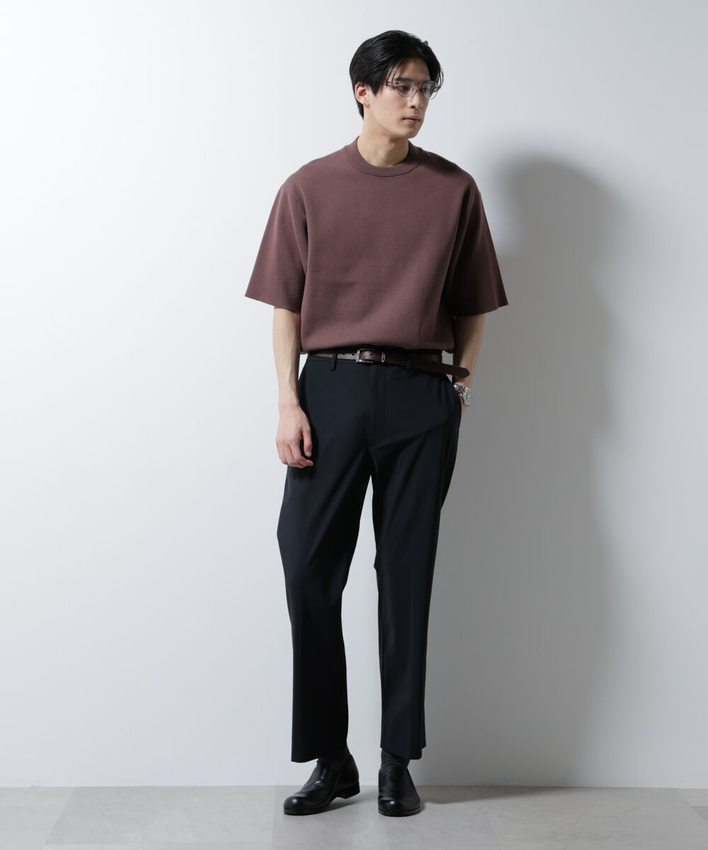 nano･universe「14ゲージミラノリブニット ジャケT型 半袖(手洗い可能)」|ニット・セーター|