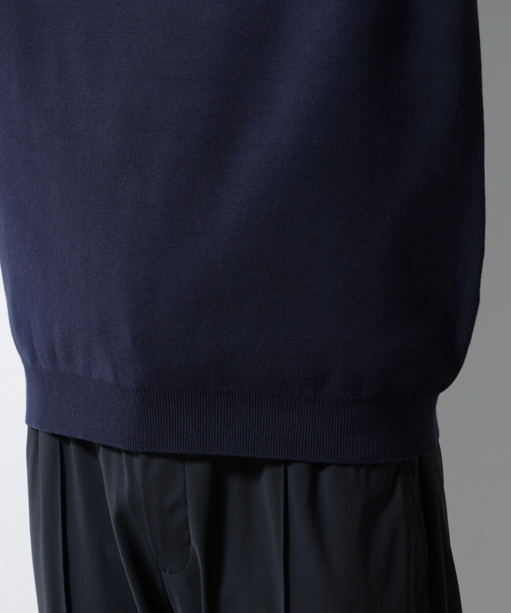 nano･universe「14ゲージミラノリブニット ジャケT型 半袖(手洗い可能)」|ニット・セーター|