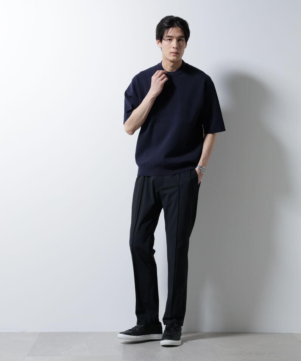 nano･universe「14ゲージミラノリブニット ジャケT型 半袖(手洗い可能)」|ニット・セーター|