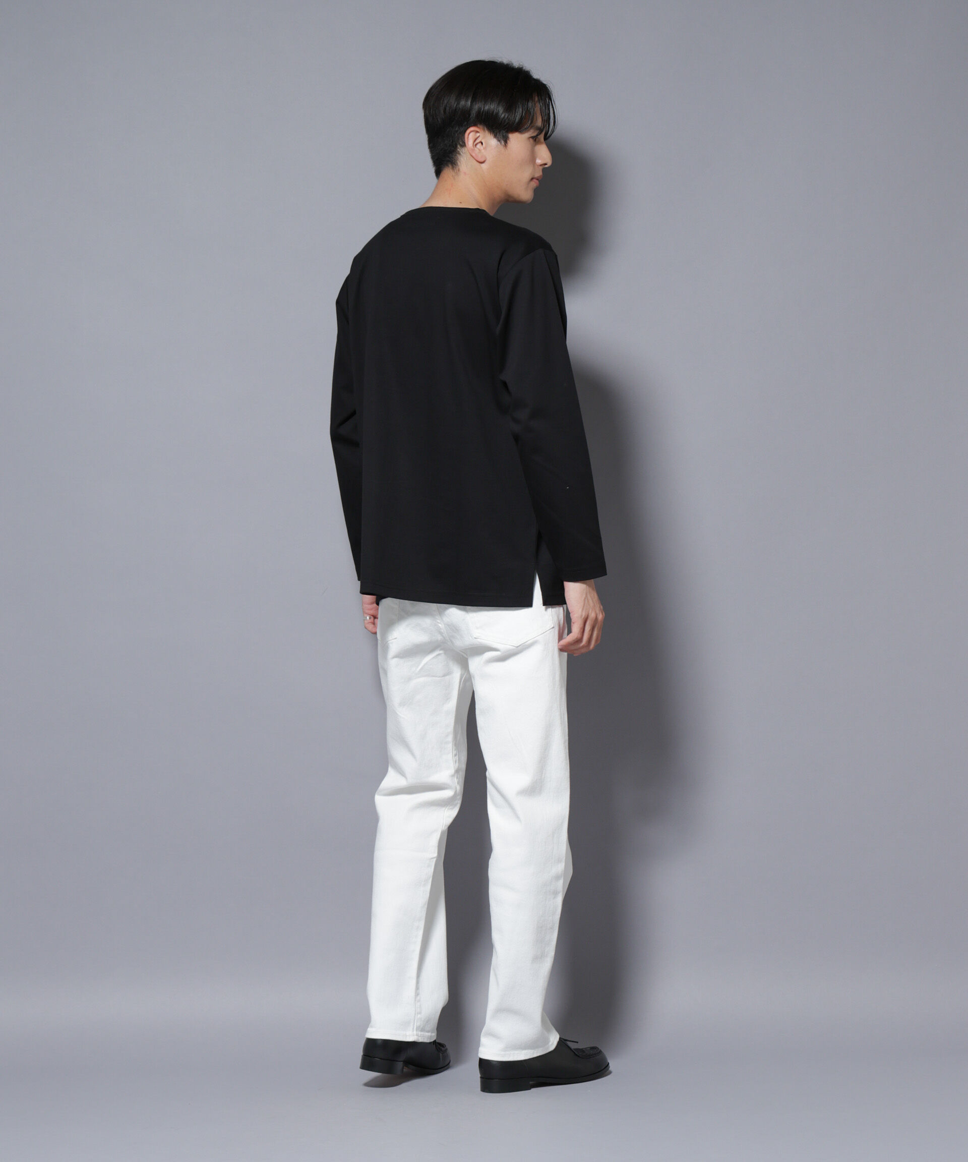 nano･universe「｢NJ/CLUB｣モクロディ ボートネック サイドスリットTシャツ」|Tシャツ・カットソー|