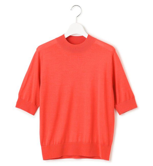 23区「【洗える】サステナブルウール モックネック 5分袖 ニット」|ニット・セーター|