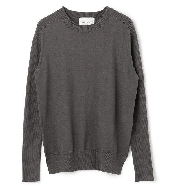 BEIGE,「【WEB限定・洗える】WILLOW / ストレッチクルーネックリブニット」|ニット・セーター|