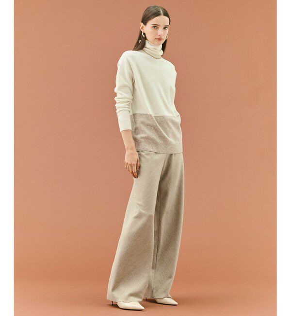 BEIGE,「【WEB限定・洗える】DEMING / バイカラーウールタートルネックニット」|ニット・セーター|